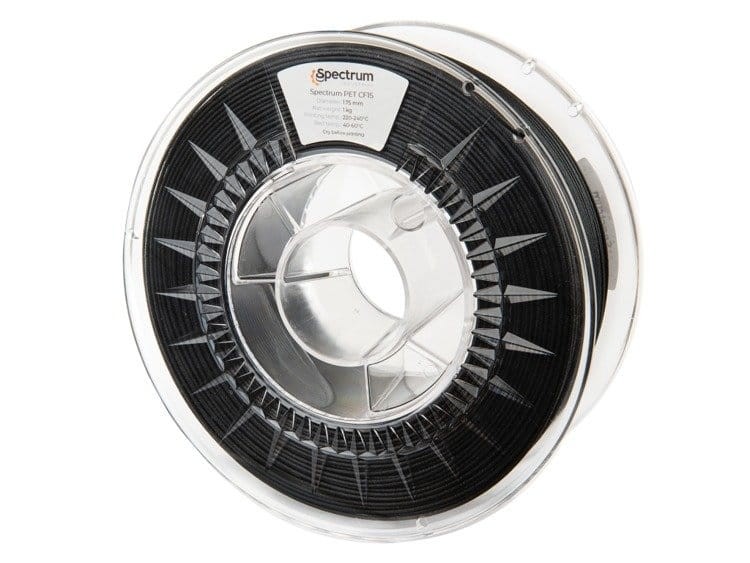 Filament PET CF15 Spectrum 1,75 mm Czarny 0,75 kg 750g