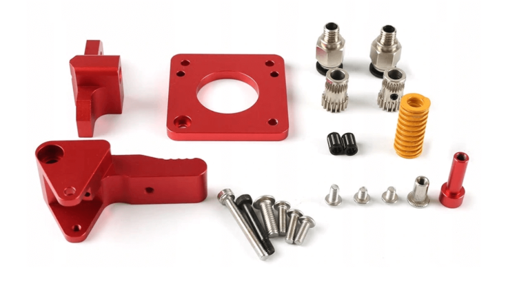 Ekstruder aluminiowy z dwoma radełkami od Creality do drukarki 3d Creality Ender 3, pro, v2, 5, plus i innych.