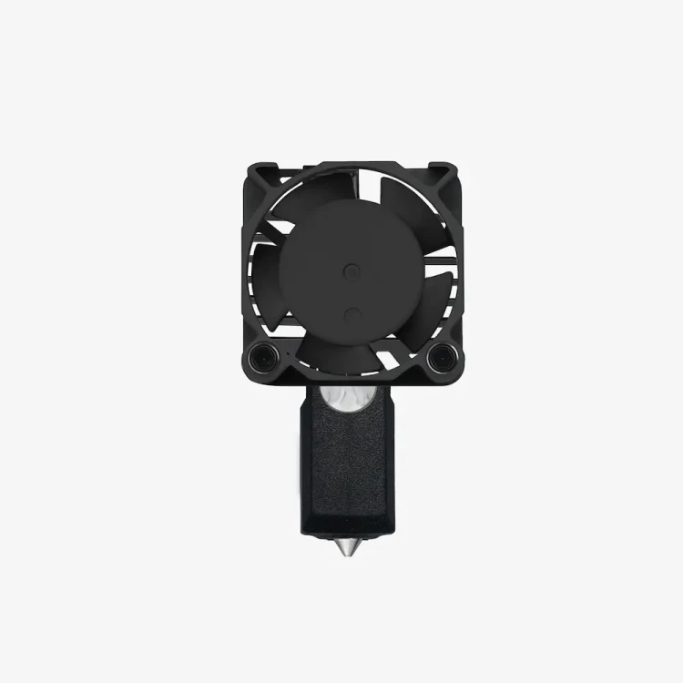 Głowica drukarki 3D Bambu Lab z serii X1 - wariant z dyszą hartowaną. Średnica otworu wylotowego jest równa 0.4mm.