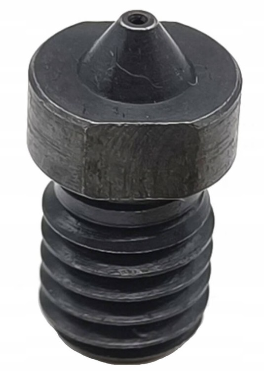 Dysza z hartowanej stali w typie E3D V6 o średnicy wyjściowej 0,6mm do drukarki 3D Prusa Mk3s plus, mini, Anycubic i innych.