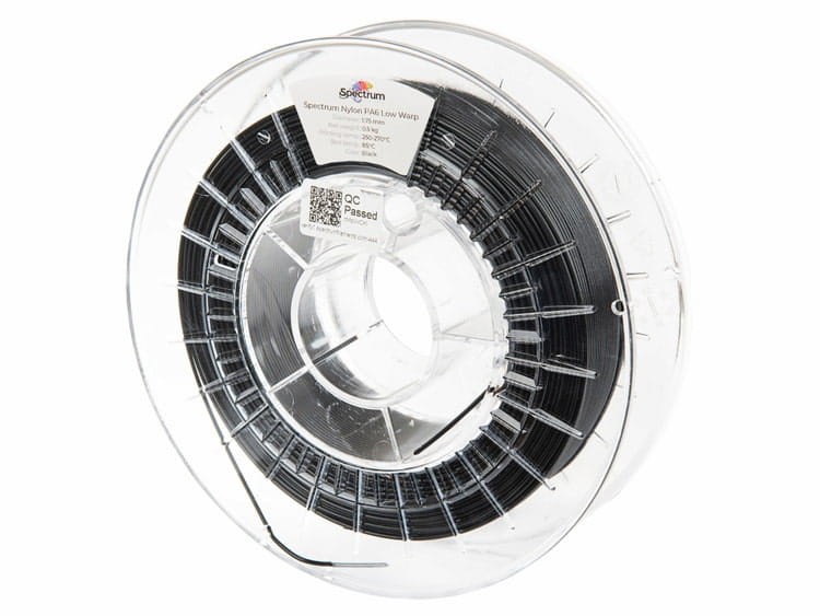 Filament Nylon PA6 Low Warp Spectrum 1,75 mm Black 0,5 kg 500g