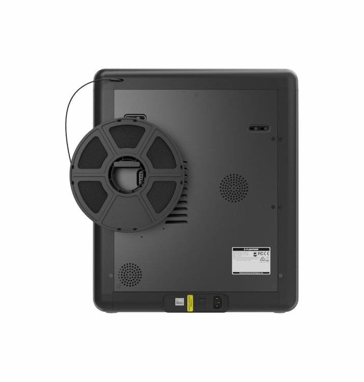 Drukarka 3D Flashforge Adventurer 5M Pro - tył wraz z umieszczoną, przykładową szpulą filamentu