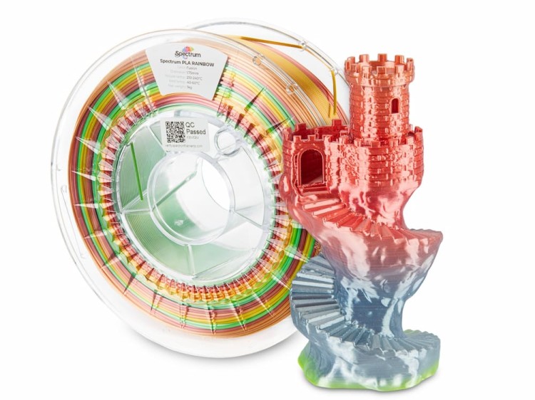 Filament PLA SILK Rainbow Spectrum 1,75 mm Fusion 1 kg