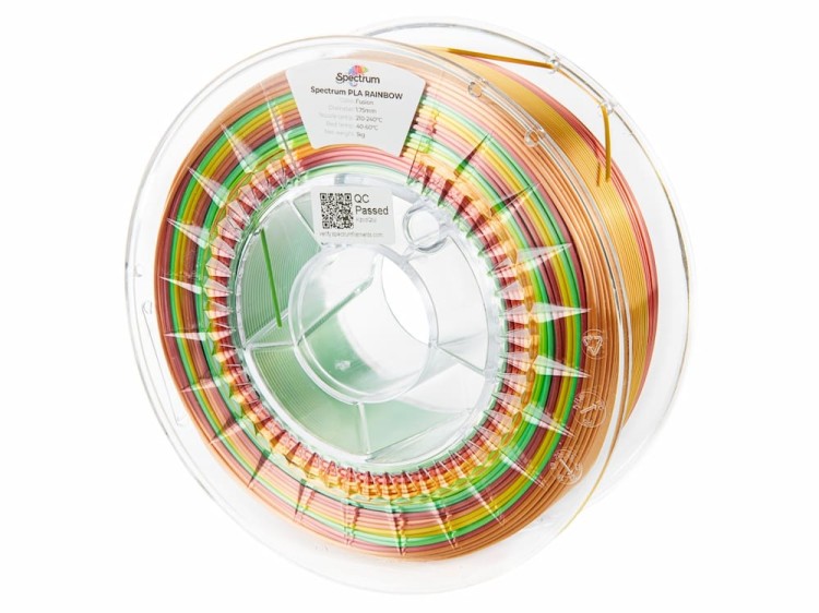 Filament PLA SILK Rainbow Spectrum 1,75 mm Fusion 1 kg - szpula materiału