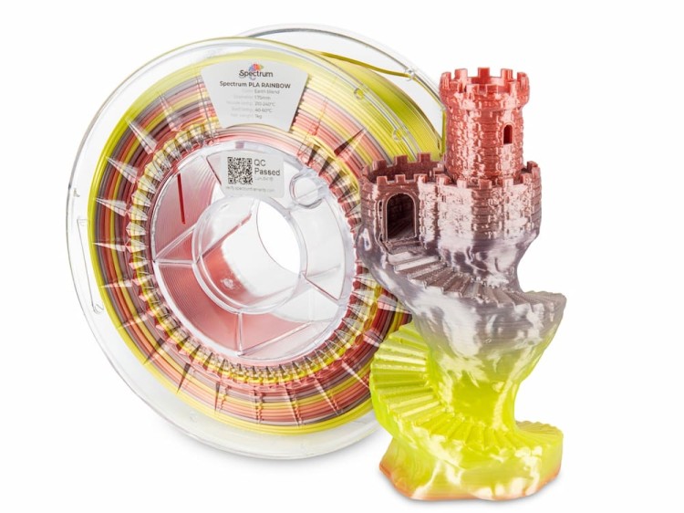 Filament PLA SILK Rainbow Spectrum 1,75 mm Earth Blend 1 kg