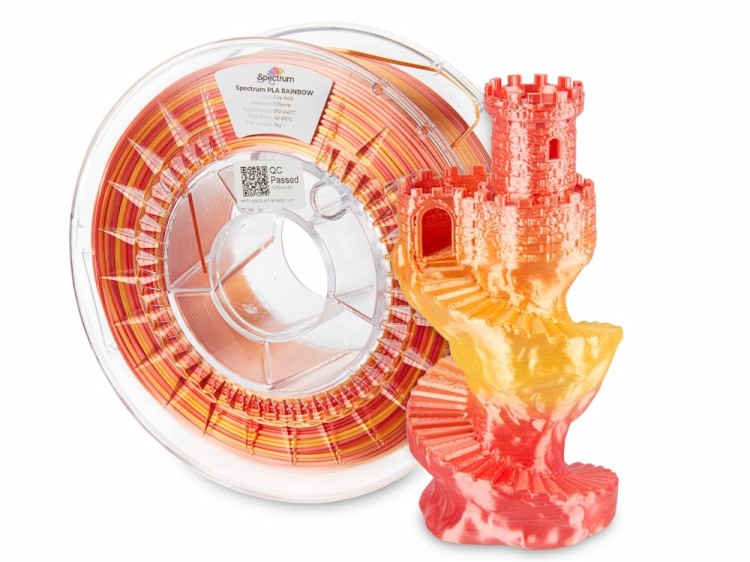 Filament PLA SILK Rainbow Spectrum 1,75 mm Fire Red 1 kg