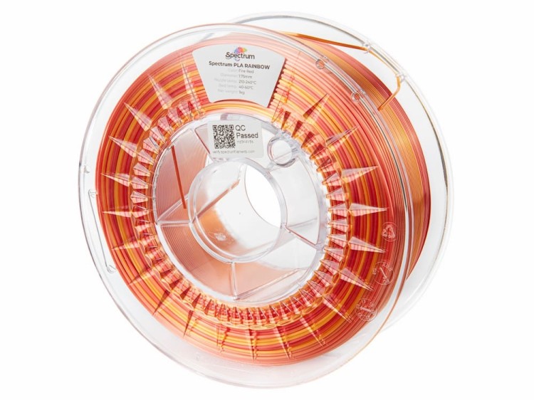 Filament PLA SILK Rainbow Spectrum 1,75 mm Fire Red 1 kg - szpula materiału