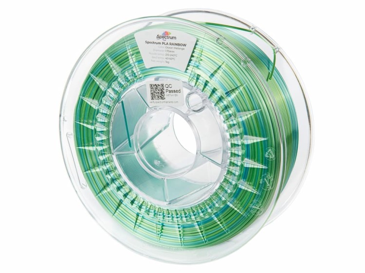 Filament PLA SILK Rainbow Spectrum 1,75 mm Ocean Melange 1 kg - szpula materiału